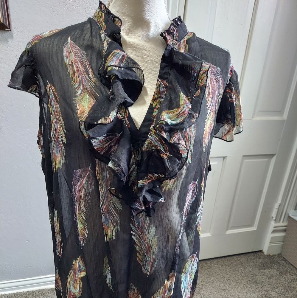 💙 Sexy feather blouse